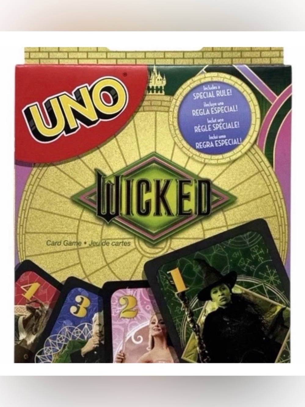 Mattel UNO Wicked Card Game - Green, Black, Gold